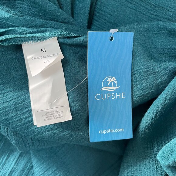 Cupshe Teal V-Neck Smocked Waist Maxi Dress: NWT - Picture 5 of 6